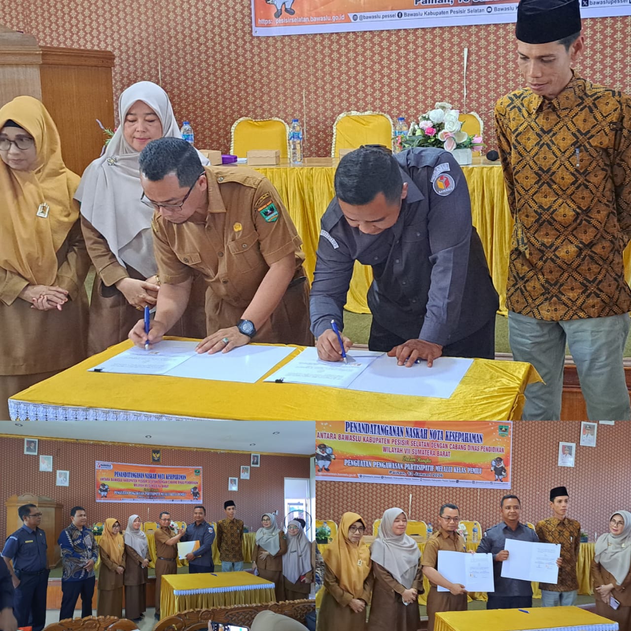Bawaslu Pessel Tandatangani MoU dengan Cabdin Wilayah VII Sumbar